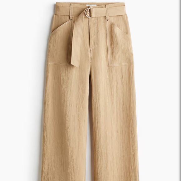 Stylish tan high-waisted pants.Size 36/04. - Picture 1 of 4